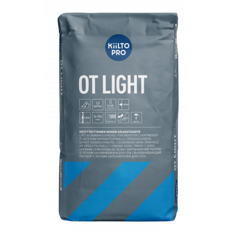 Kiilto OT Light kergsideainel tasanduskrohv, Heade täiteomadustega seinapahtel 5–30 (50) mm 20kg